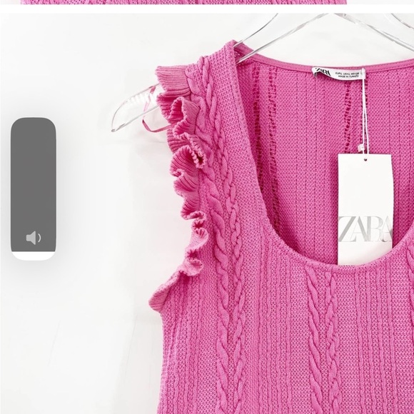 ZARA Knit Tank Top L Pink - Picture 5 of 5